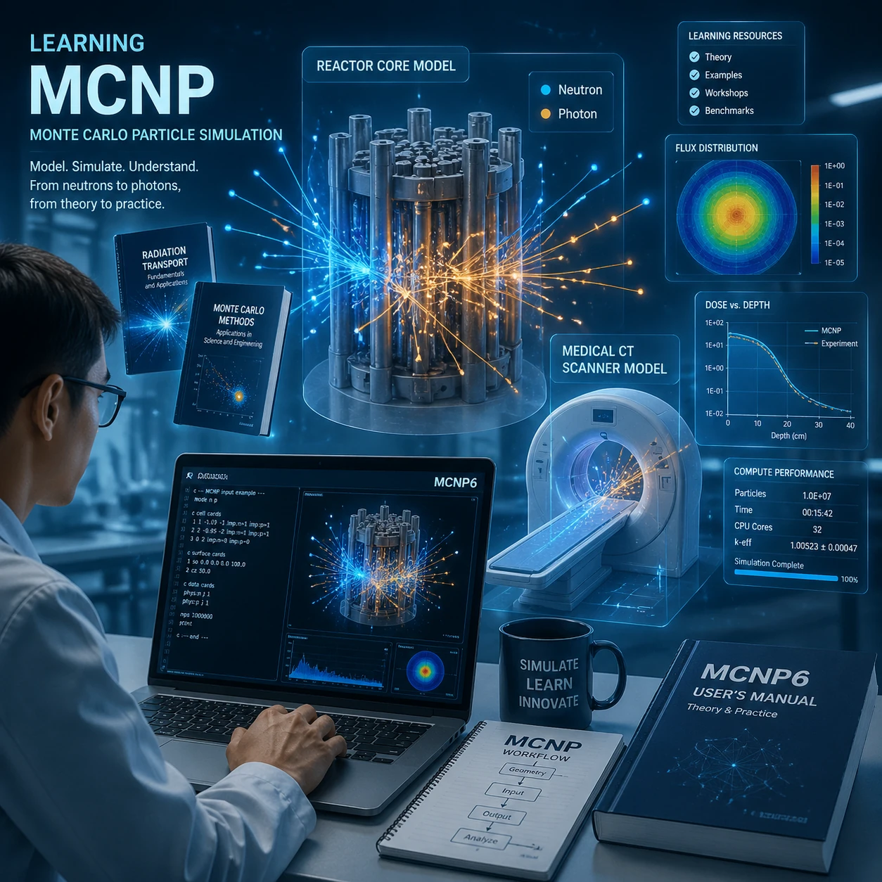 راهنمای جامع منابع و ابزارهای ضروری برای یادگیری کد مونت کارلو MCNP
